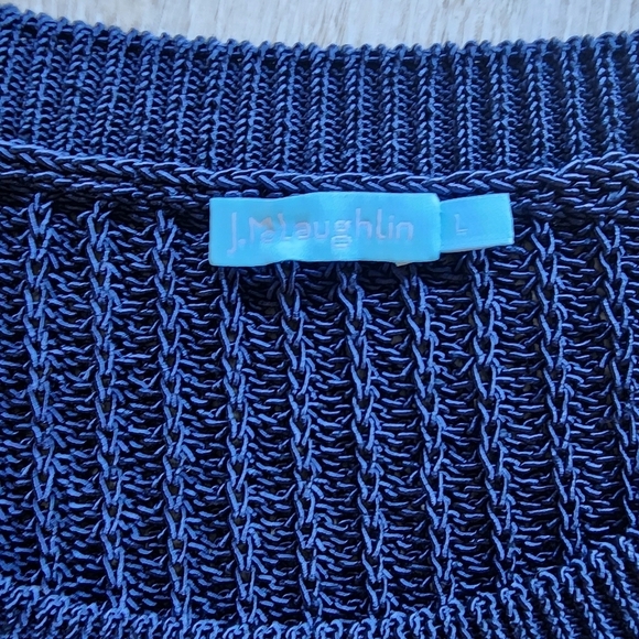 J. McLaughlin Sleeveless Crew Neck Navy Knit Sweater - Large - Picture 8 of 9